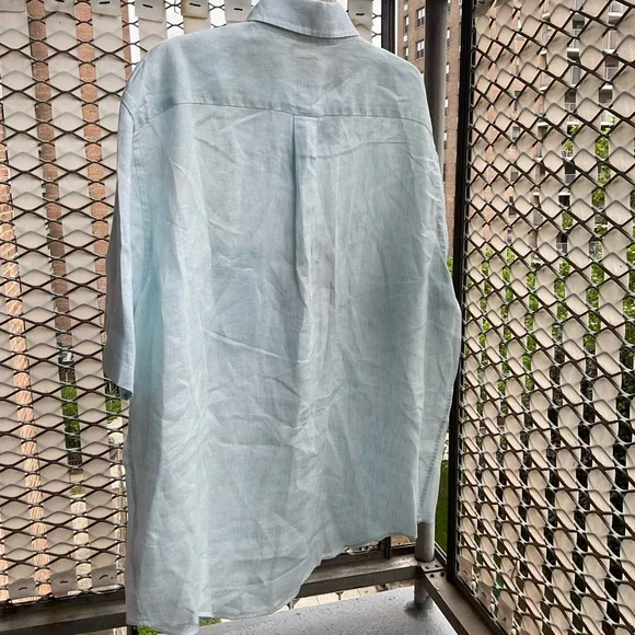 Brooks Brothers Short-Sleeve Linen Shirt- GREEN - Picture 7 of 8